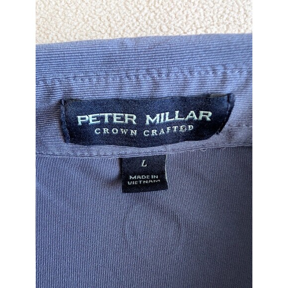 Peter Millar Crown Crafted Performance Polo Mens Large Blue Striped Gameday Cup - Picture 3 of 8